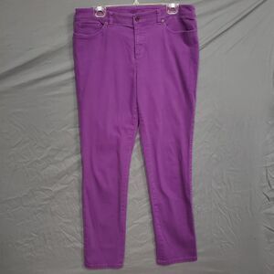 Anne Klein Brand Purple Skinny Ankle Jeans Women's Size 10